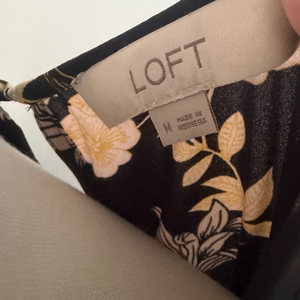 LOFT Black and Yellow Floral Blouse - Picture 6 of 6